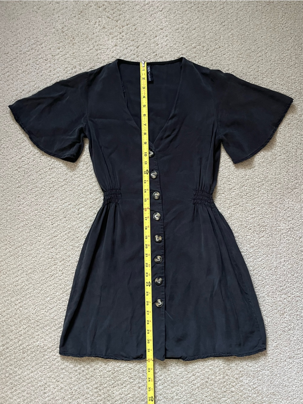 Button-Front V-Neck Mini Dress - Picture 5 of 8